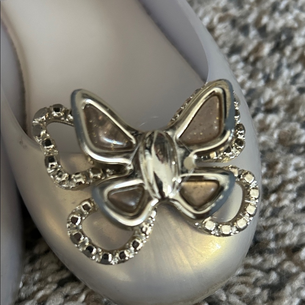 Mini Melissa Metallic Kids Dress Shoes with Butterfly Accent - Picture 9 of 9